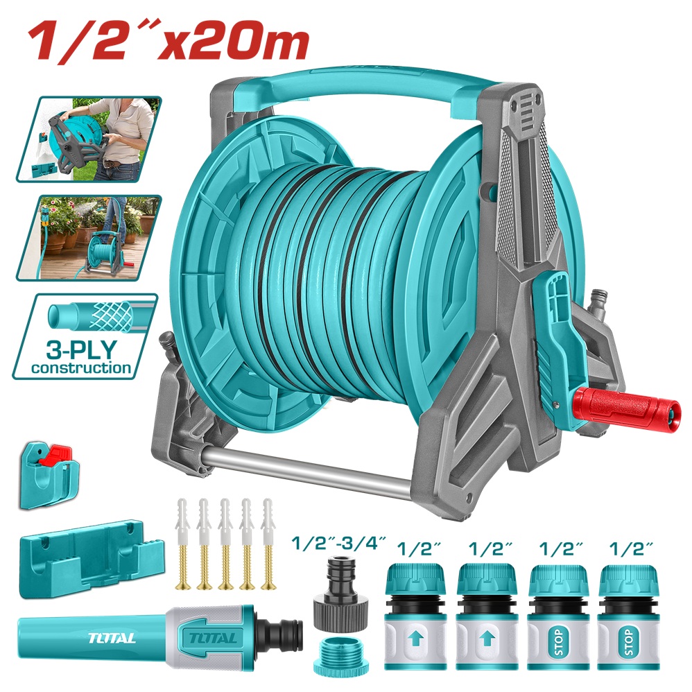 Set Carrete Para Manguera Total 1/2"