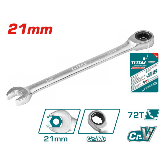 Llave Combinada Con Cricket Total 21 Mm