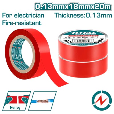 Cinta Adhesiva Total Rojo 0.13mmx20m Autofundente