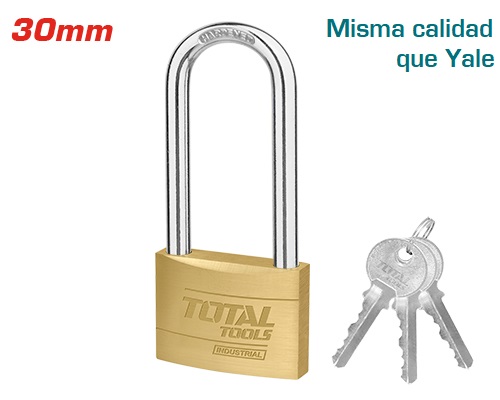 Candado Total Dorado 30mm Grillete Largo Ind