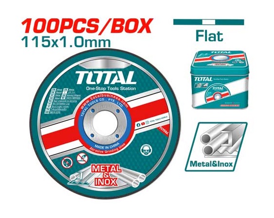 Set Disco Abrasivo Total 115mm 100pcs Metal E Inox