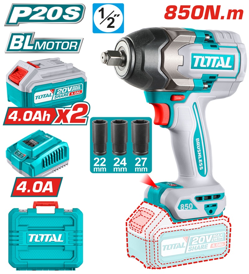 Llave De Impacto Total 20v 850nm